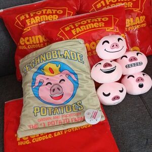 Youtoonz Technoblade Potato Bag With All 5 Pushies Inside